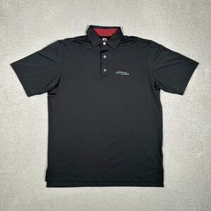 FootJoy FJ Shirt Mens Medium Black Golf‎ Polo Performance Stretch Tour Logo LA